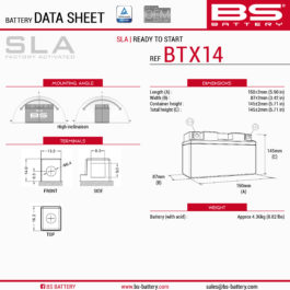 Hoja de Informacion Batería BS-Battery BTX14 SLA